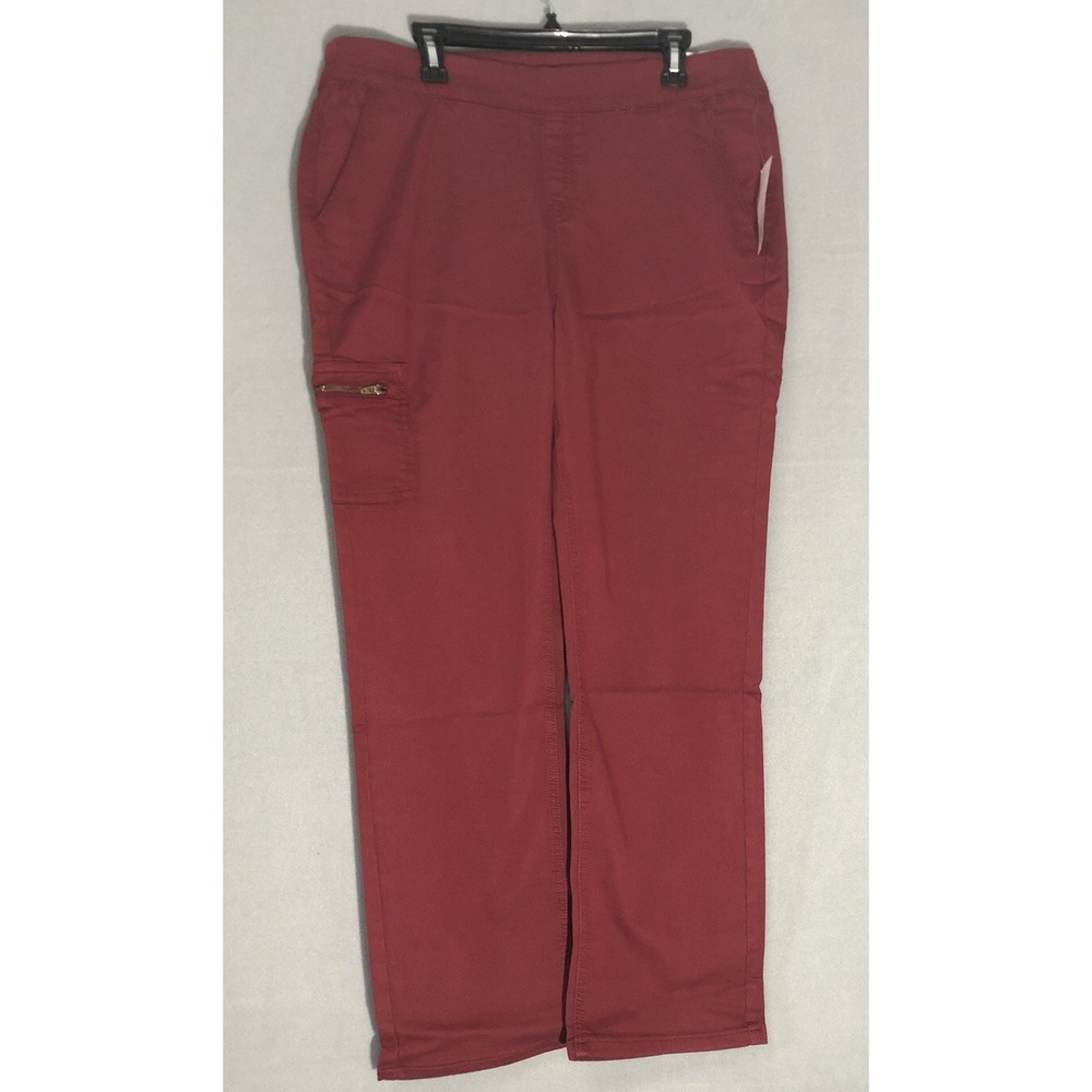 D & CO Rhubarb Reg. Comfy Knit Denim Straight Leg Pocket Jeans Large NEW IN BAG